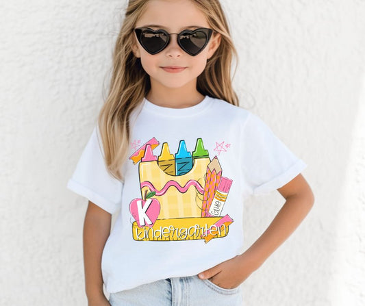 Kindergarten Pink (Back to School Pink and Blue Grade Level) - DTF