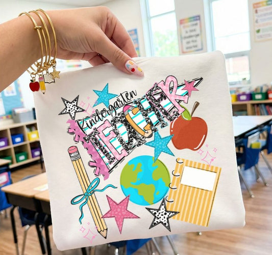 Kindergarten Teacher (Back to School Name Pennant) - DTF