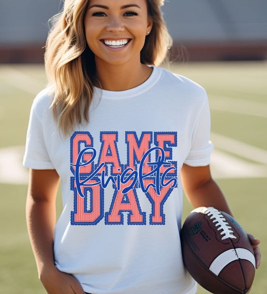 Knights - Red/Royal Blue (Prepster Game Day Mascot) - DTF