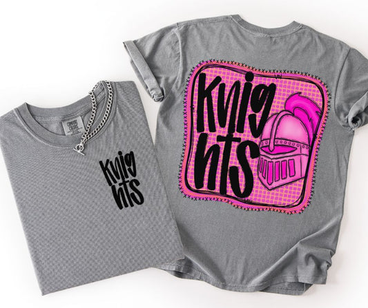 Knights (Pink Frame Mascots 2-in-1 front/back) - DTF