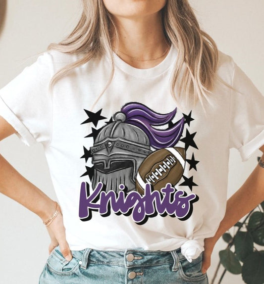 Knights Mascot (stars - purple) - DTF