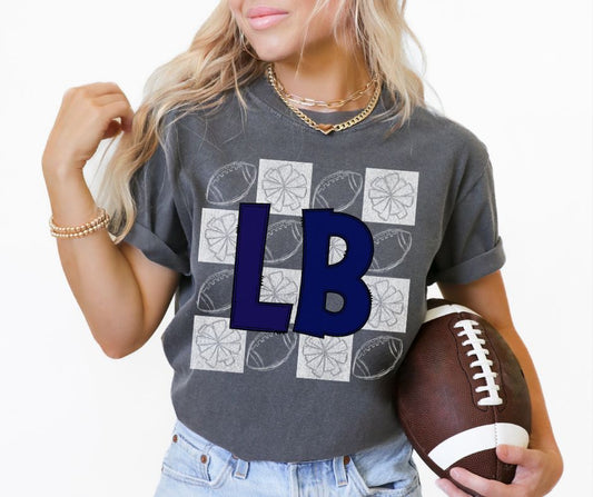 LB Football Checkerboard (White) - DTF