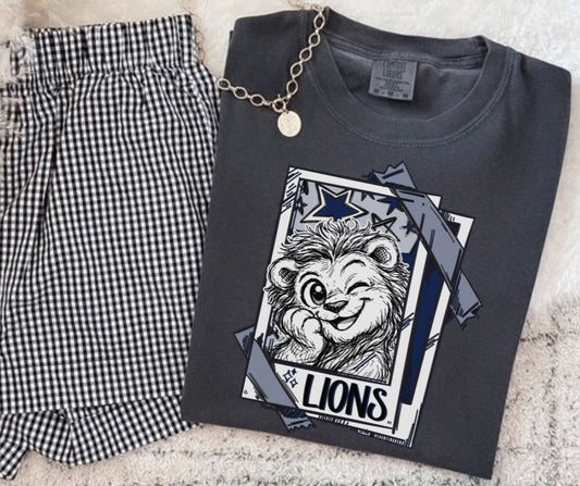 Lions - Navy (Cutie Patootie Mascots) - DTF