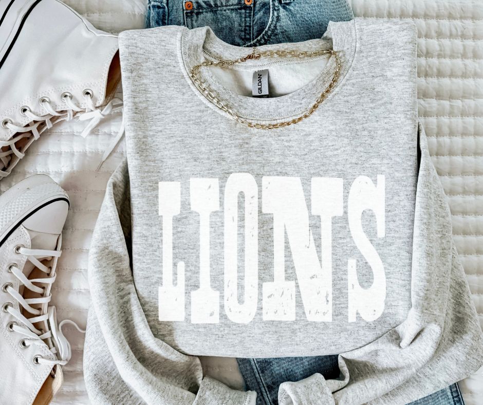 Lions - White (Mixed Up Mascot) - DTF