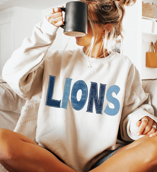 Lions (Denim Stitch Mascot) - DTF