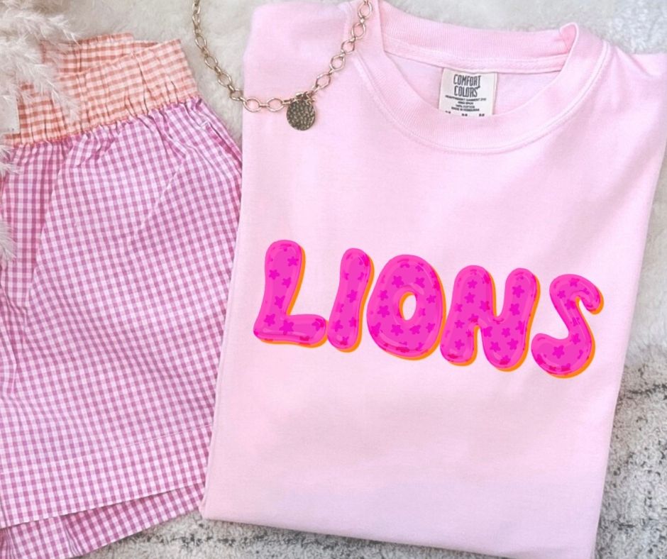 Lions (Pink Bubble Stars Mascot) - DTF