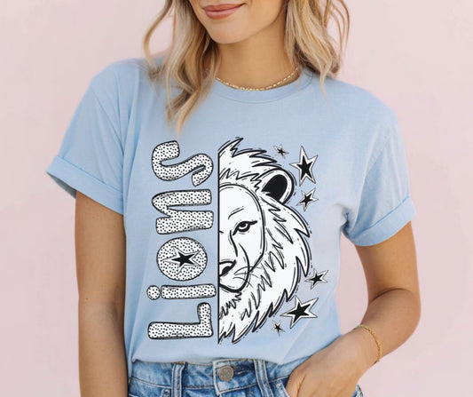 Lions (Black/White Dotties Mascot) - DTF