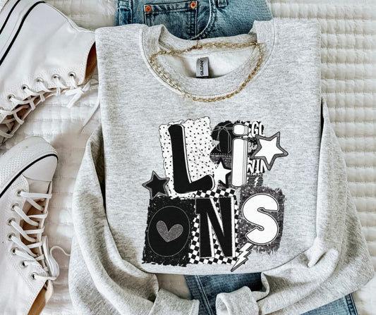 Lions (BW Collage Mascot) - DTF