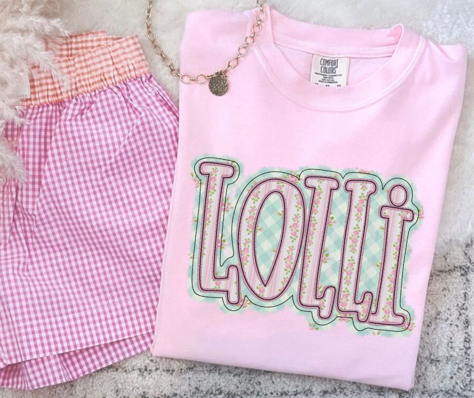 Lolli (Floral Check Faux Embroidered) - DTF