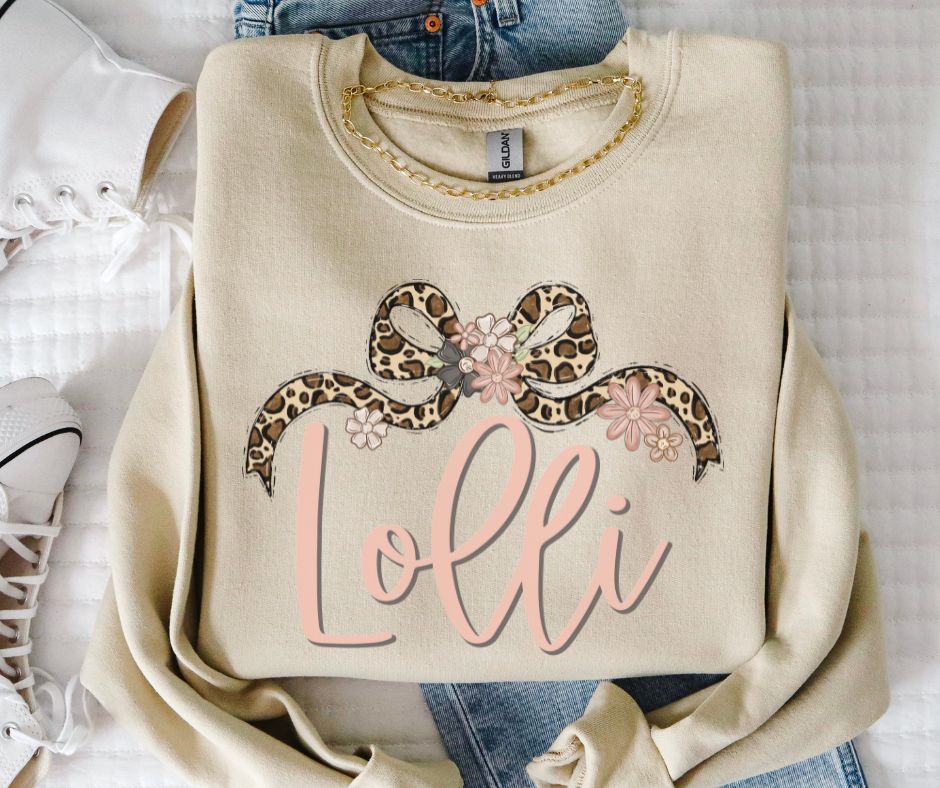 Lolli (Leopard Floral Bow) - DTF