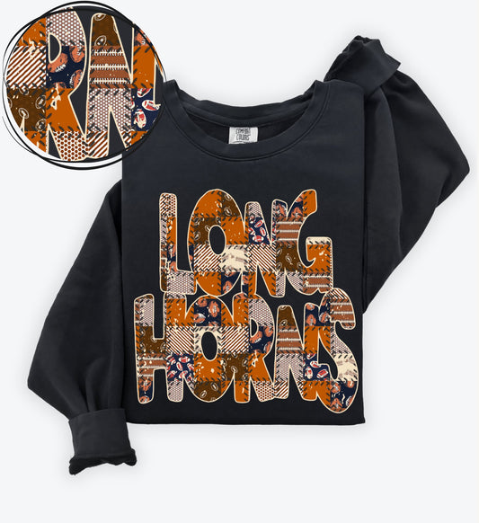 Longhorns (Quilted Patchwork Football Teams) - DTF