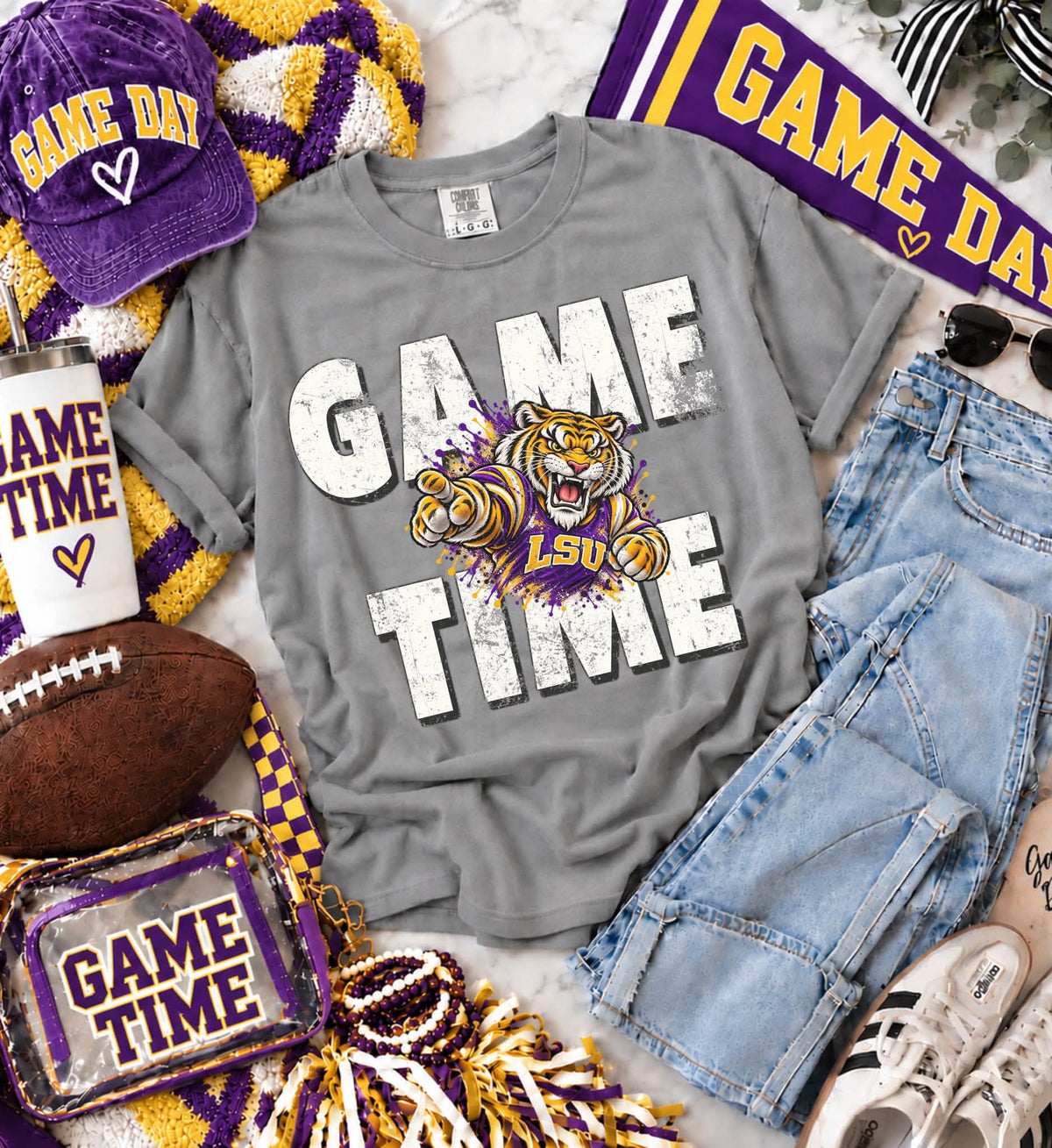 Louisiana (Distressed Game Time Mascots) - DTF