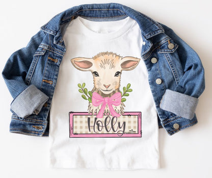 Lamb with Bow (Personalized) - DTF