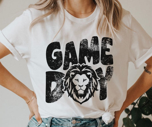 Game Day Lions Mascot (black) - DTF