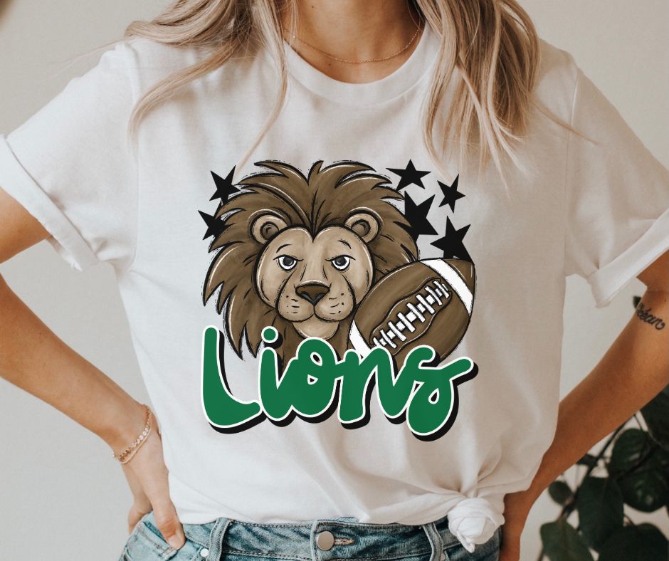 Lions Mascot (stars - green) - DTF