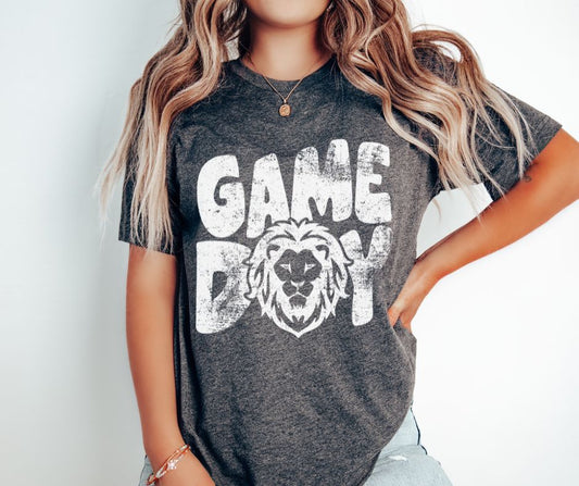Game Day Lions Mascot (white) - DTF