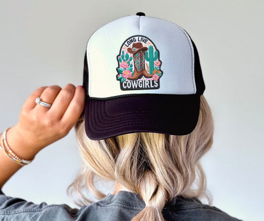 Long Live Cowgirls (faux embroidered hat patch)  - DTF