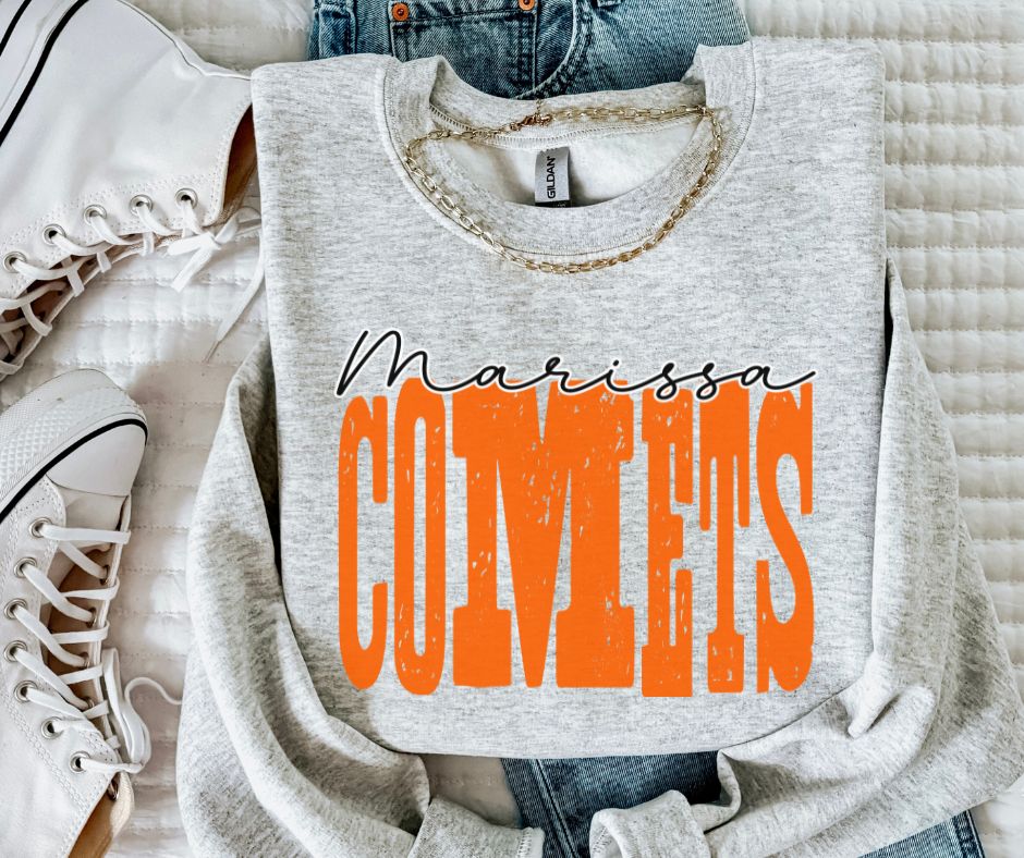 Comets - Marissa-Orange/Black (Mixed Up Mascot) - DTF