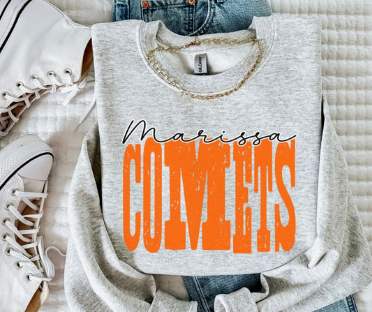 Comets - Marissa-Orange/Black (Mixed Up Mascot) - DTF