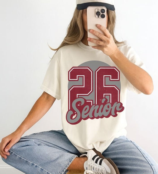 Senior 26 Vintage Maroon/Gray (School Color Version) - DTF