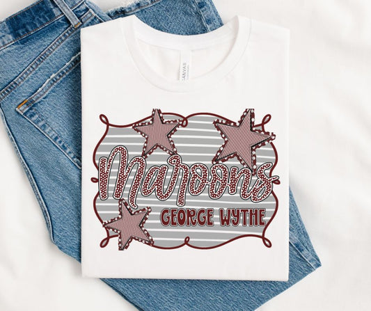 Maroons - George Wythe Maroon/Grey (School Spirit Framed Mascot) - DTF