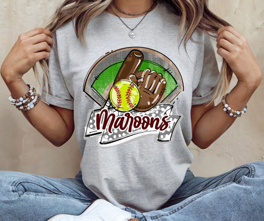 Maroons - Softball/Maroon/Gray (Ballfield Spirit) - DTF