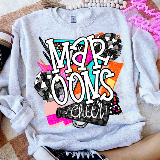 Maroons (Bright Retro Cheer Mascot) - DTF