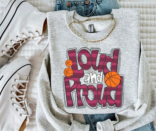 Loud and Proud Basketball (maroon) - DTF