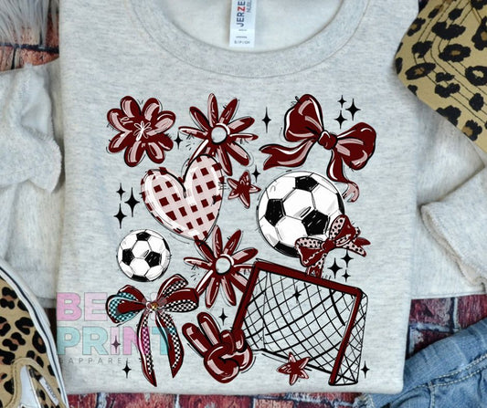 Play Ball Collage - Maroon (Soccer) - DTF