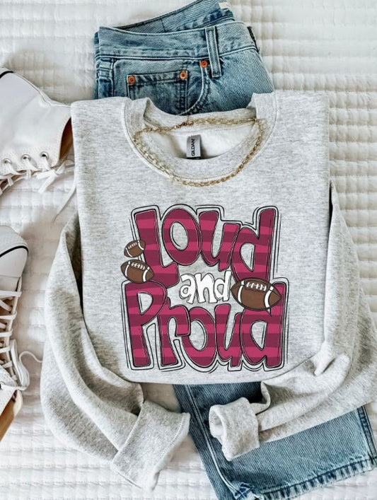 Loud and Proud Football (Maroon) - DTF
