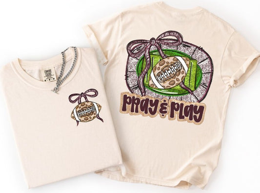 Pray and Play Football - Maroon (2-in-1 front/back design) - DTF