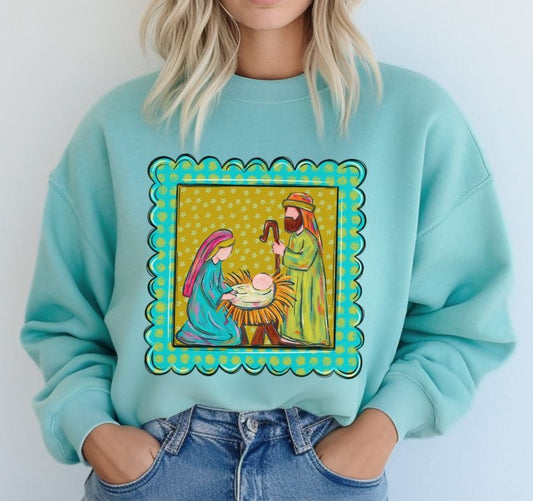 Mary and Joseph Scallop Frame - DTF
