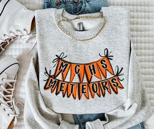 Meteors - MCHS - Orange (Spirit Pennants) - DTF