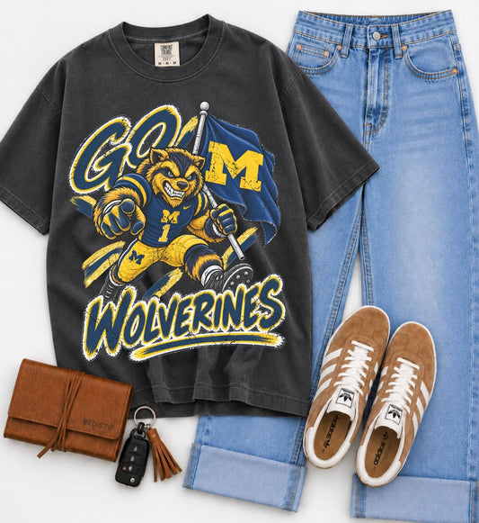Michigan (Vintage Distressed Go Mascots) - DTF