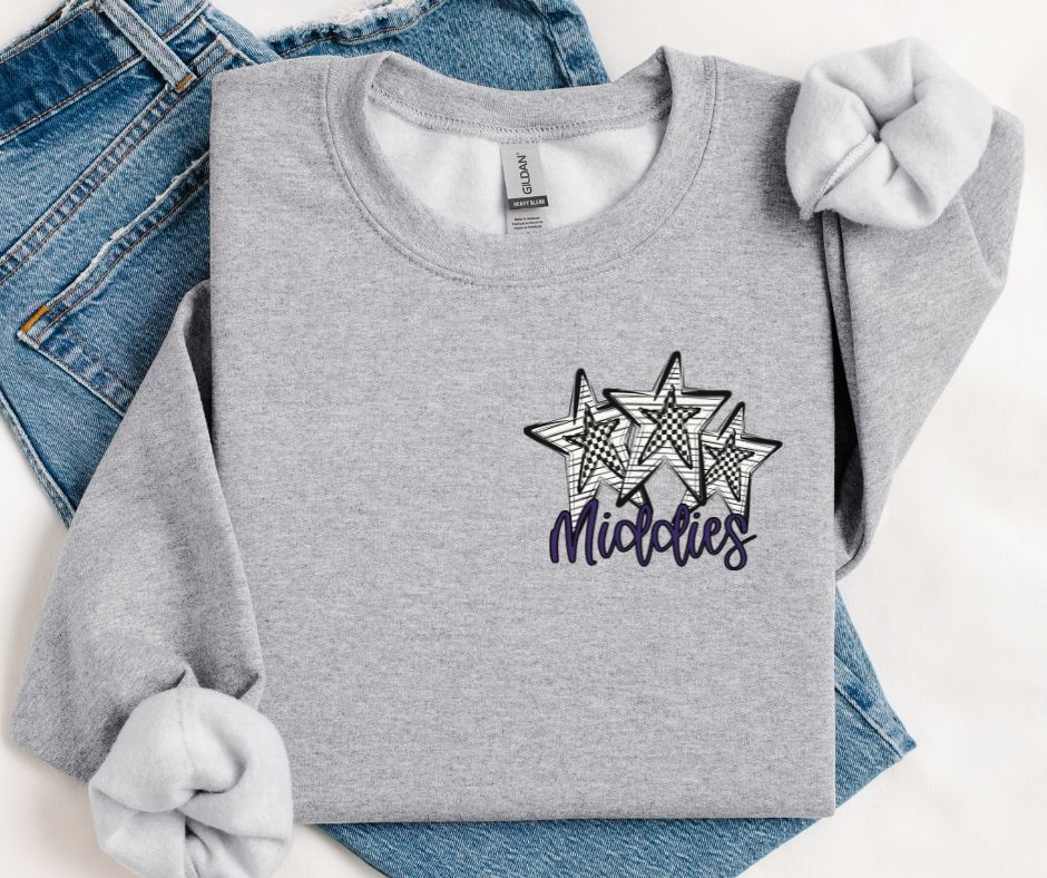 Middies - Purple (Stars and Checks) - DTF
