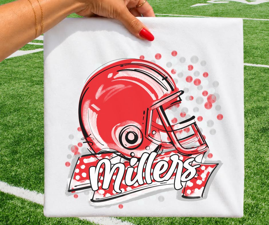Millers - Red/White (Polka Dot Scrimmage Mascot) - DTF