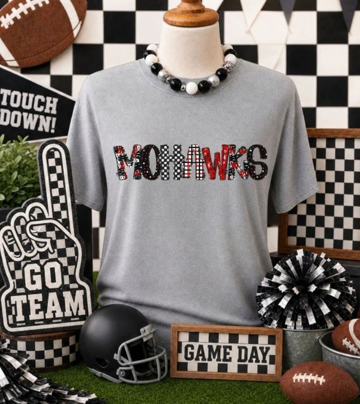 Mohawks - Red (Game Day Patterns Mascot) - DTF