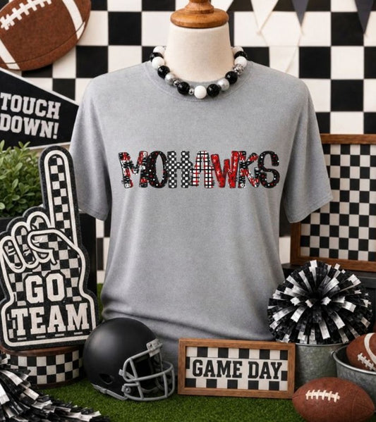 Mohawks - Red (Game Day Patterns Mascot) - DTF
