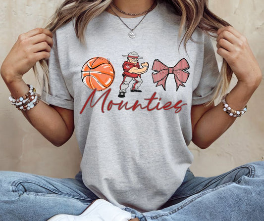 Mounties - Crimson Basketball (Coquette School Spirit Mascot) - DTF