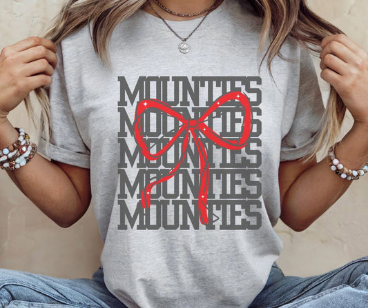 Mounties - Red/Gray (Stacked Coquette Bow)  - DTF