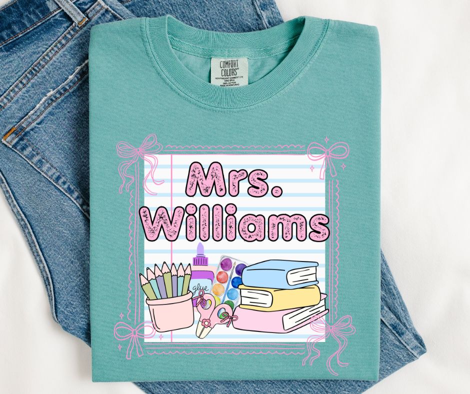 CUSTOM School Staff/Student (Coquette School Supplies Personalized) - DTF