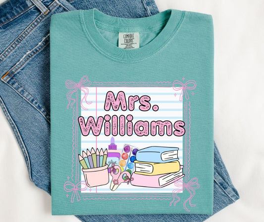 CUSTOM School Staff/Student (Coquette School Supplies Personalized) - DTF