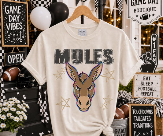 Mules (Grunge Varsity Mascot) - DTF