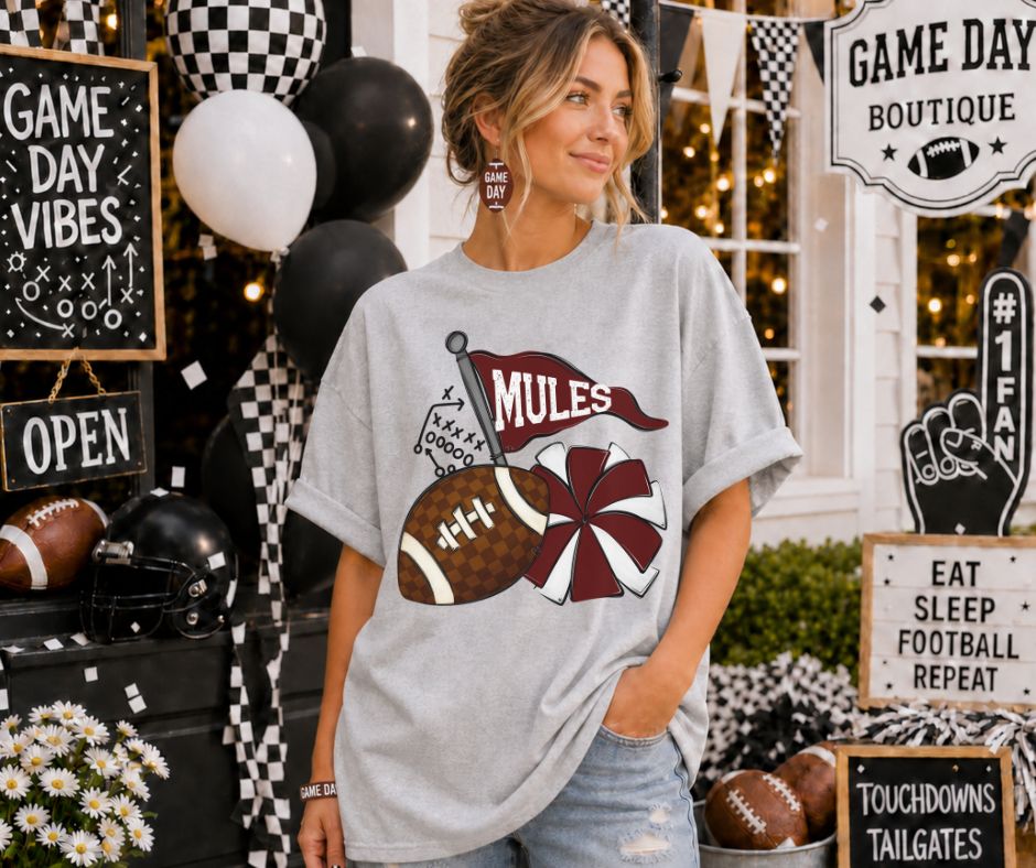 Mules - Maroon (Gridiron Plays Mascot) - DTF
