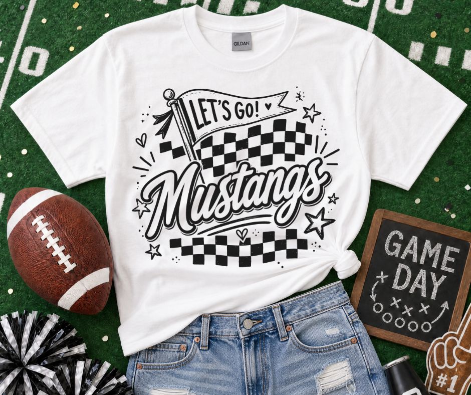 Mustangs (Lets Go Doodle Check Mascot) - DTF