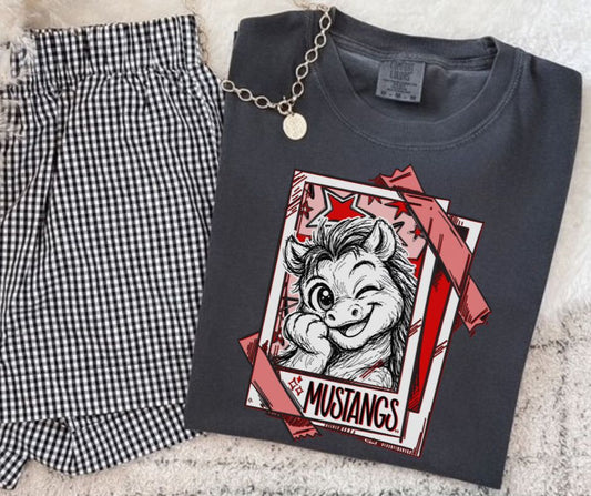 Mustangs - Red (Cutie Patootie Mascots) - DTF
