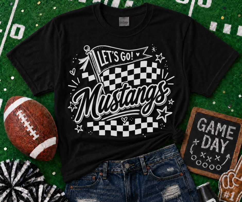 Mustangs (Lets Go Doodle Check Mascot) - DTF