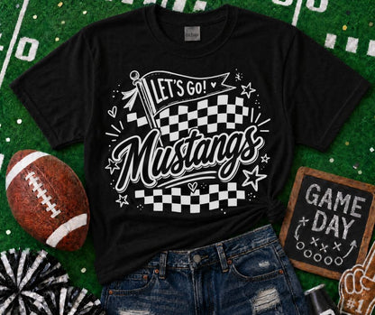 Mustangs (Lets Go Doodle Check Mascot) - DTF