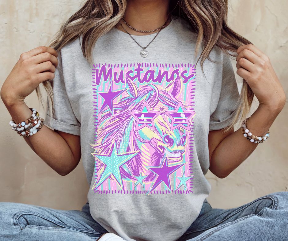 Mustangs (Colorful Stars Mascot) - DTF