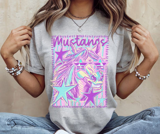 Mustangs (Colorful Stars Mascot) - DTF